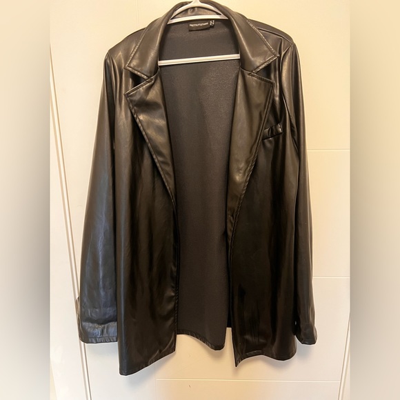 Faux Leather Blazer Size 6 - Picture 2 of 6